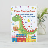 Dinosaur Birthday Party Invitation Kaart (Staand voorkant)