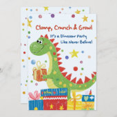 Dinosaur Birthday Party Invitation Kaart (Voorkant / Achterkant)