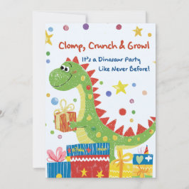 Dinosaur Birthday Party Invitation Kaart