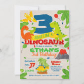 Dinosaur Birthday Party Invitation Kaart (Voorkant)