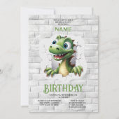 Dinosaur Birthday Party Invitation Kaart (Voorkant)