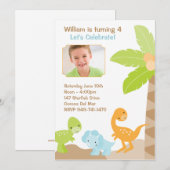 Dinosaur Birthday Party Invitation Kaart (Voorkant / Achterkant)