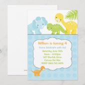 Dinosaur Birthday Party Invitation Kaart (Voorkant / Achterkant)