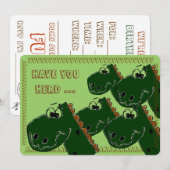 Dinosaur Birthday Party Invitation Kaart (Voorkant / Achterkant)