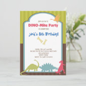 Dinosaur Birthday Party Invitations Kaart (Staand voorkant)