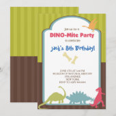 Dinosaur Birthday Party Invitations Kaart (Voorkant / Achterkant)