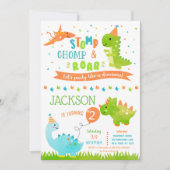 Dinosaur Birthday Party Invitations Kaart (Voorkant)