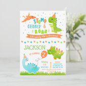 Dinosaur Birthday Party Invitations Kaart (Staand voorkant)