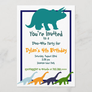 Dinosaur Birthday Party Invitations Kaart