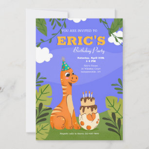 Dinosaur Birthday Party Invitations Kaart