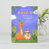 Dinosaur Birthday Party Invitations Kaart (Staand voorkant)