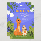 Dinosaur Birthday Party Invitations Kaart (Voorkant / Achterkant)