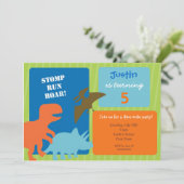 Dinosaur Birthday Party Invitations Kaart (Staand voorkant)
