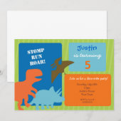 Dinosaur Birthday Party Invitations Kaart (Voorkant / Achterkant)
