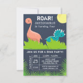 Dinosaur Birthday Party Invitations Kaart (Voorkant)