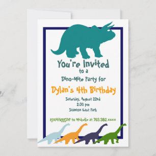 Dinosaur Birthday Party Invitations Kaart