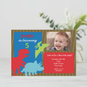 Dinosaur Birthday Party Invitations Kaart (Staand voorkant)
