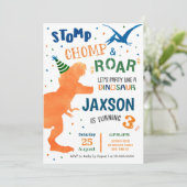 Dinosaur Birthday Party Invitations Kaart (Staand voorkant)