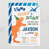 Dinosaur Birthday Party Invitations Kaart (Voorkant / Achterkant)