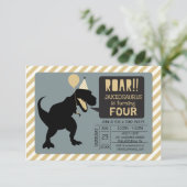 Dinosaur Birthday Party Invitations Kaart (Staand voorkant)
