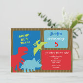 Dinosaur Birthday Party Invitations Kaart (Staand voorkant)