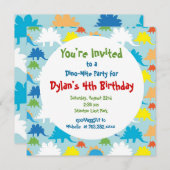 Dinosaur Birthday Party Invitations Kaart (Voorkant / Achterkant)