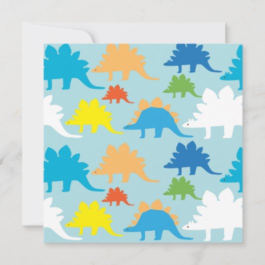 Dinosaur Birthday Party Invitations Kaart (Achterkant)