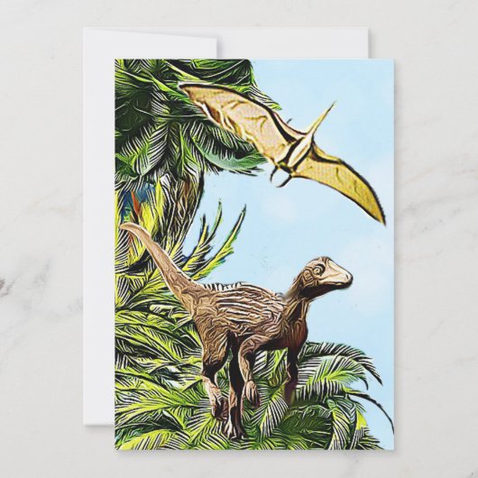 Dinosaur Birthday Party Invitations Kaart (Achterkant)