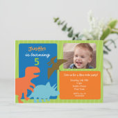 Dinosaur Birthday Party Invitations Kaart (Staand voorkant)