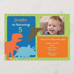 Dinosaur Birthday Party Invitations Kaart