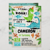 Dinosaur Birthday Party Invitations ROAR!!! Kaart (Voorkant / Achterkant)