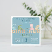 Dinosaur Birthday Party Invite Save The Date (Staand voorkant)