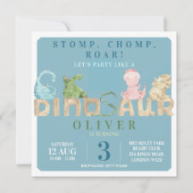 Dinosaur Birthday Party Invite