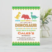 Dinosaur Birthday Party Kaart (Staand voorkant)