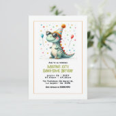 Dinosaur Birthday Party Kaart (Staand voorkant)