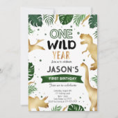 Dinosaur Birthday Party Kaart (Voorkant)