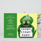 Dinosaur Birthday Party Kaart (Staand voorkant)