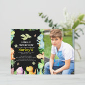 Dinosaur Birthday Party Kaart (Staand voorkant)