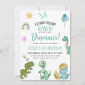 Dinosaur Birthday Party Kaart (Voorkant)