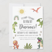 Dinosaur Birthday Party Kaart (Voorkant)