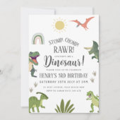 Dinosaur Birthday Party Kaart (Voorkant)