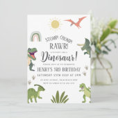 Dinosaur Birthday Party Kaart (Staand voorkant)