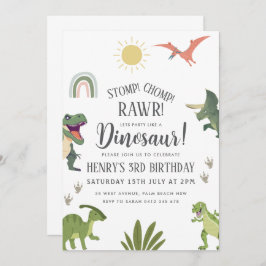 Dinosaur Birthday Party Kaart