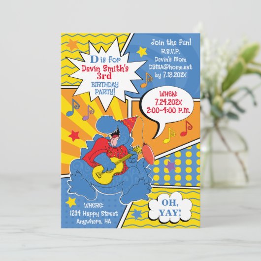 Dinosaur Birthday Party Kaart (Staand voorkant)