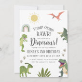 Dinosaur Birthday Party Kaart (Voorkant)