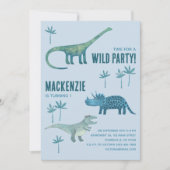 Dinosaur Birthday Party Kaart (Voorkant)