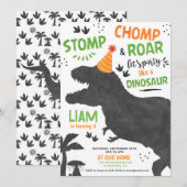 Dinosaur Birthday Party Kaart (Voorkant / Achterkant)