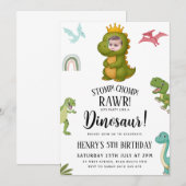 Dinosaur Birthday Party Kaart (Voorkant / Achterkant)