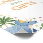 Dinosaur Birthday Party Kaarten and Gifts Sign Poster (Hoek)