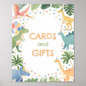 Dinosaur Birthday Party Kaarten and Gifts Sign Poster (Voorkant)